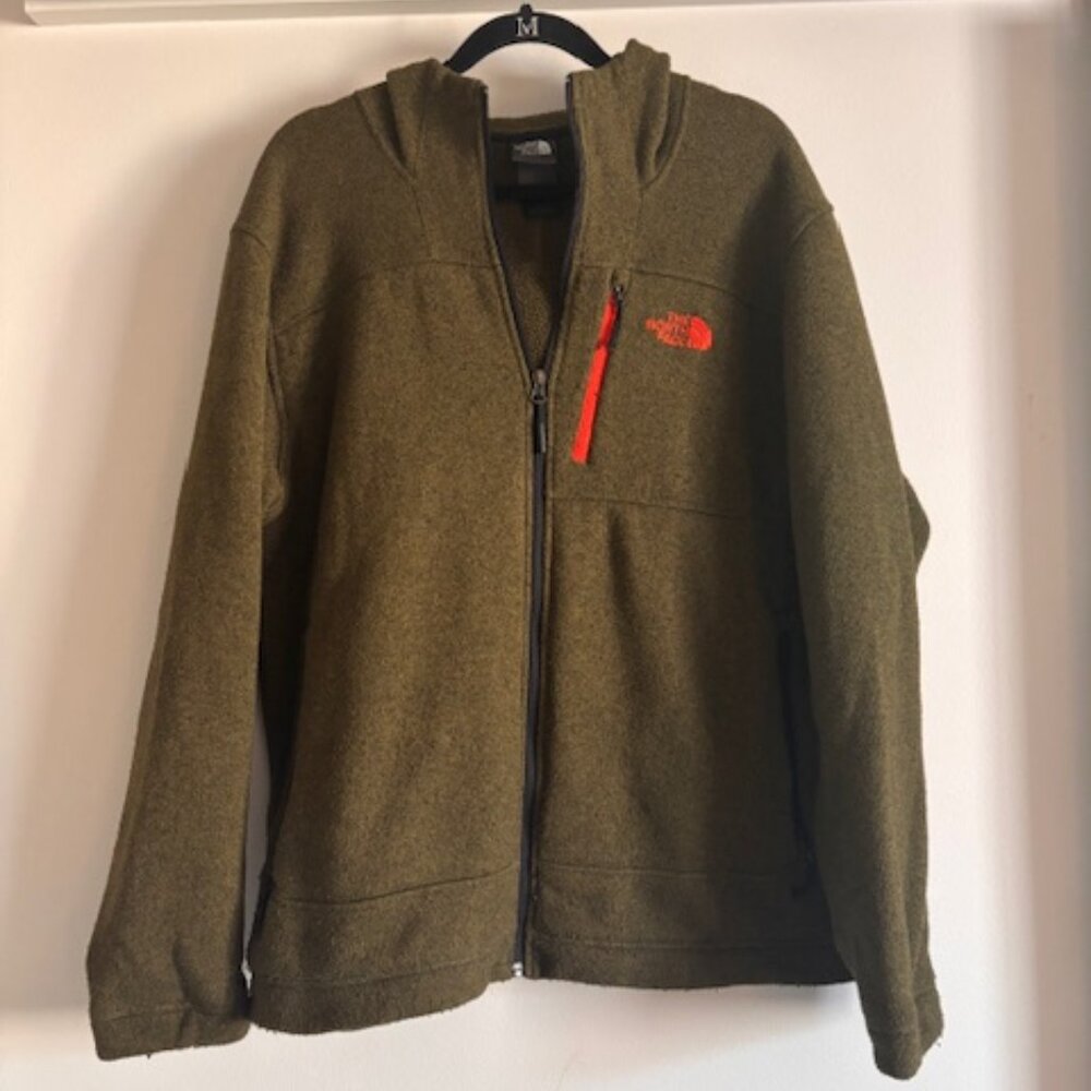 The North Face Fleece Full Zip Up with Hood Green Size XL Zip-up Hoodie